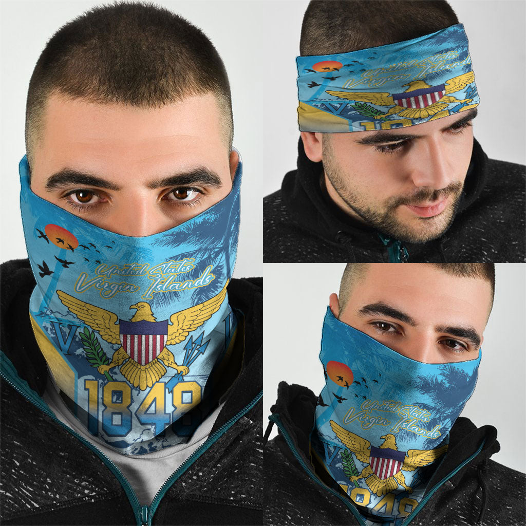 US Virgin Islands Independence Day Neck Gaiter 1848 Proud Palm Tropical Style