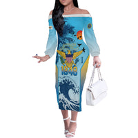 US Virgin Islands Independence Day Personalized Off The Shoulder Long Sleeve Dress 1848 Proud Palm Tropical Style