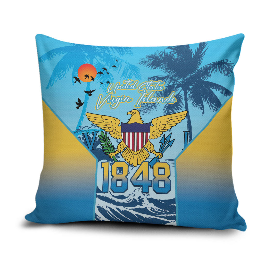 US Virgin Islands Independence Day Pillow Cover 1848 Proud Palm Tropical Style