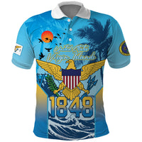 US Virgin Islands Independence Day Personalized Polo Shirt 1848 Proud Palm Tropical Style