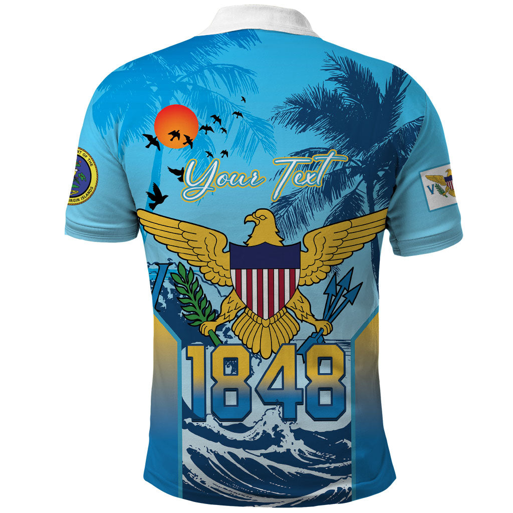 US Virgin Islands Independence Day Personalized Polo Shirt 1848 Proud Palm Tropical Style