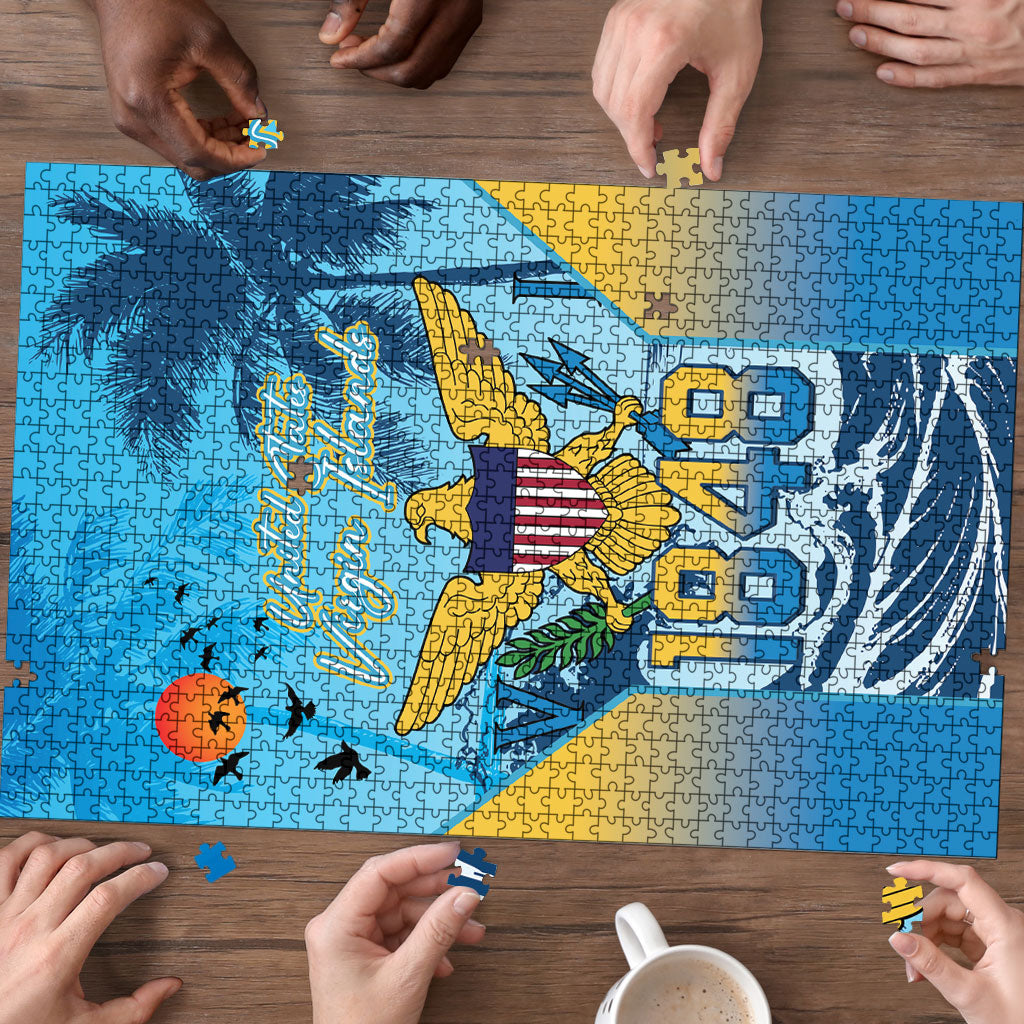 US Virgin Islands Independence Day Puzzle 1848 Proud Palm Tropical Style