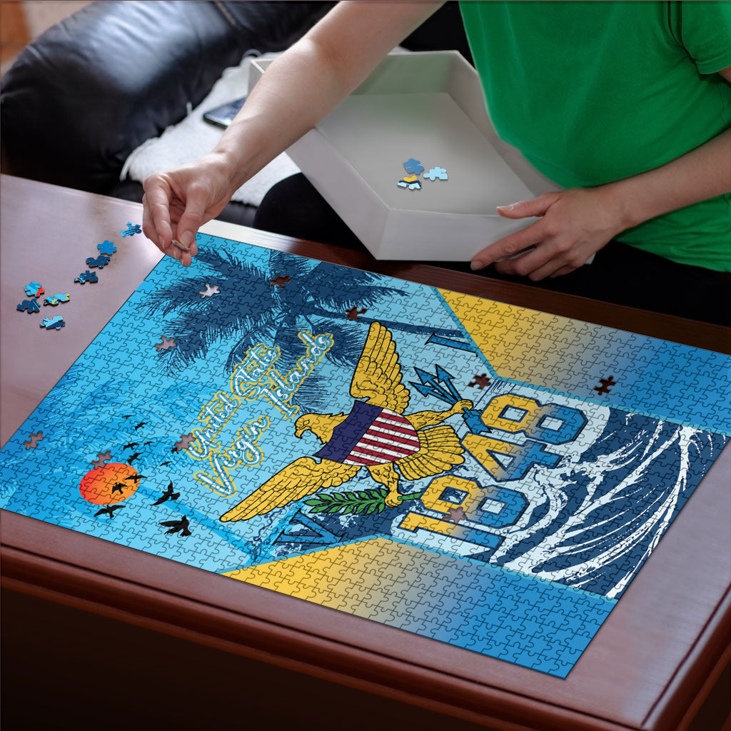 US Virgin Islands Independence Day Puzzle 1848 Proud Palm Tropical Style