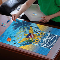 US Virgin Islands Independence Day Puzzle 1848 Proud Palm Tropical Style