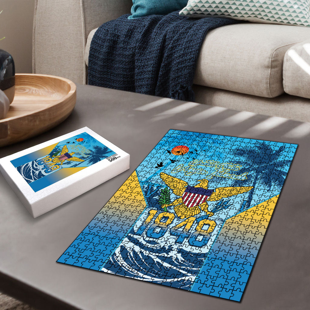 US Virgin Islands Independence Day Puzzle 1848 Proud Palm Tropical Style