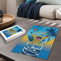 US Virgin Islands Independence Day Puzzle 1848 Proud Palm Tropical Style