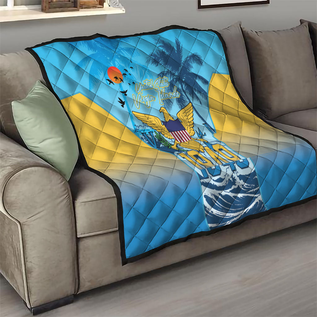 US Virgin Islands Independence Day Quilt 1848 Proud Palm Tropical Style