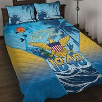 US Virgin Islands Independence Day Quilt Bed Set 1848 Proud Palm Tropical Style