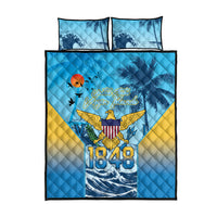 US Virgin Islands Independence Day Quilt Bed Set 1848 Proud Palm Tropical Style