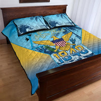 US Virgin Islands Independence Day Quilt Bed Set 1848 Proud Palm Tropical Style