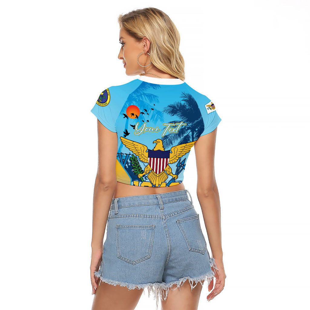 US Virgin Islands Independence Day Personalized Raglan Cropped T Shirt 1848 Proud Palm Tropical Style