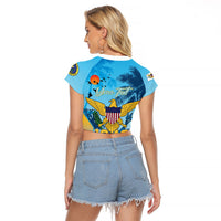 US Virgin Islands Independence Day Personalized Raglan Cropped T Shirt 1848 Proud Palm Tropical Style