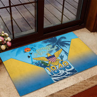 US Virgin Islands Independence Day Rubber Doormat 1848 Proud Palm Tropical Style