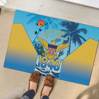 US Virgin Islands Independence Day Rubber Doormat 1848 Proud Palm Tropical Style