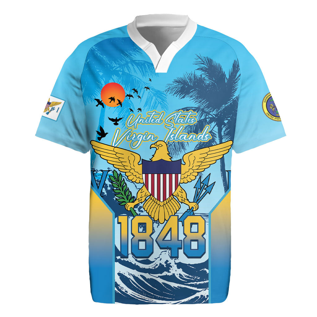 US Virgin Islands Independence Day Personalized Rugby Jersey 1848 Proud Palm Tropical Style