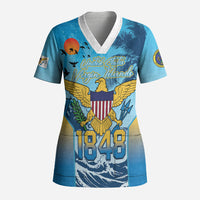 US Virgin Islands Independence Day Personalized Scrub Top 1848 Proud Palm Tropical Style