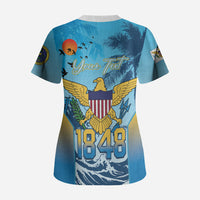 US Virgin Islands Independence Day Personalized Scrub Top 1848 Proud Palm Tropical Style