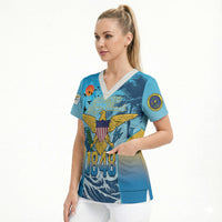US Virgin Islands Independence Day Personalized Scrub Top 1848 Proud Palm Tropical Style
