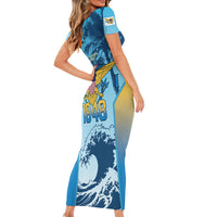 US Virgin Islands Independence Day Personalized Short Sleeve Bodycon Dress 1848 Proud Palm Tropical Style