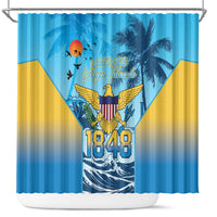 US Virgin Islands Independence Day Shower Curtain 1848 Proud Palm Tropical Style