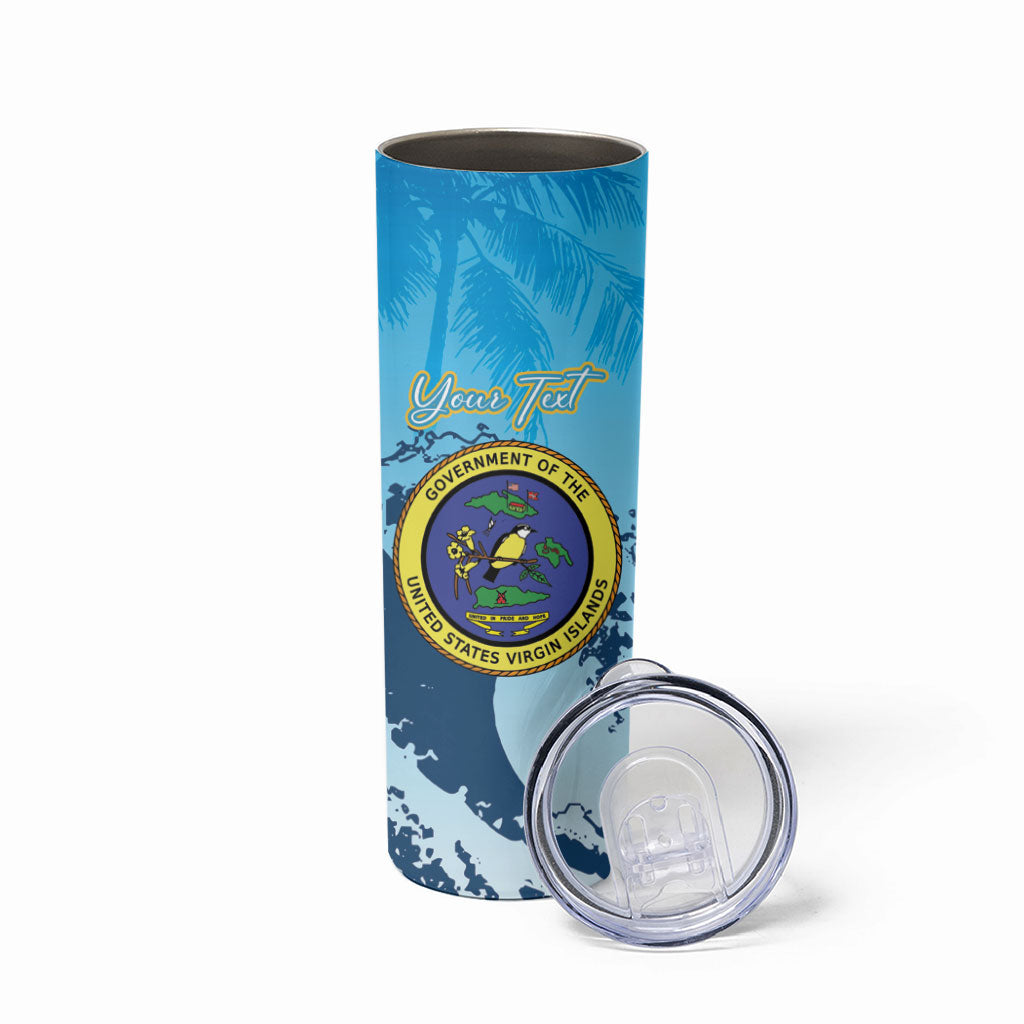 US Virgin Islands Independence Day Personalized Skinny Tumbler 1848 Proud Palm Tropical Style