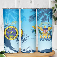 US Virgin Islands Independence Day Personalized Skinny Tumbler 1848 Proud Palm Tropical Style