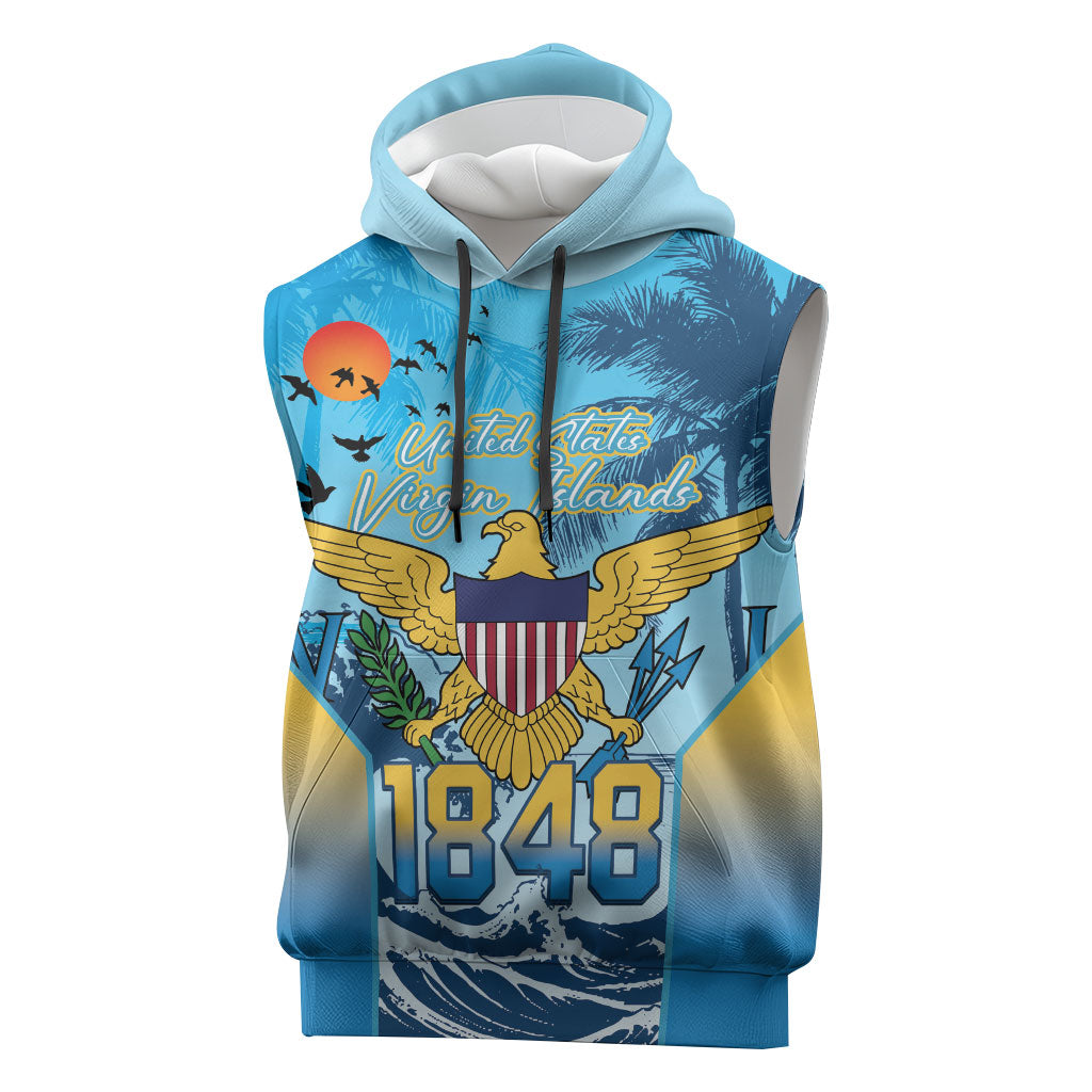 US Virgin Islands Independence Day Personalized Sleeveless Hoodie 1848 Proud Palm Tropical Style