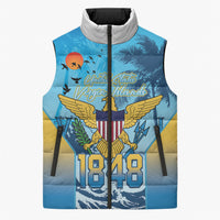 US Virgin Islands Independence Day Personalized Sleeveless Puffer Jacket 1848 Proud Palm Tropical Style