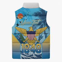 US Virgin Islands Independence Day Personalized Sleeveless Puffer Jacket 1848 Proud Palm Tropical Style