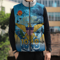 US Virgin Islands Independence Day Personalized Sleeveless Puffer Jacket 1848 Proud Palm Tropical Style