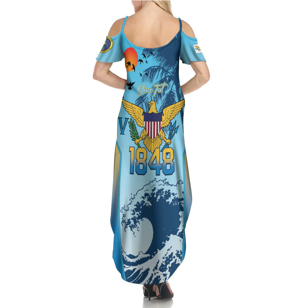 US Virgin Islands Independence Day Personalized Summer Maxi Dress 1848 Proud Palm Tropical Style