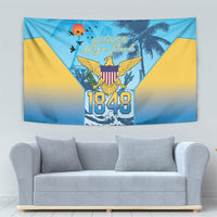 US Virgin Islands Independence Day Tapestry 1848 Proud Palm Tropical Style