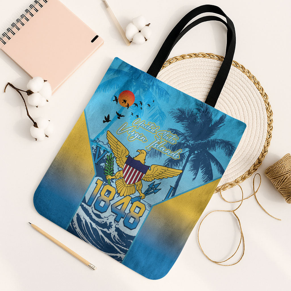 US Virgin Islands Independence Day Tote Bag 1848 Proud Palm Tropical Style