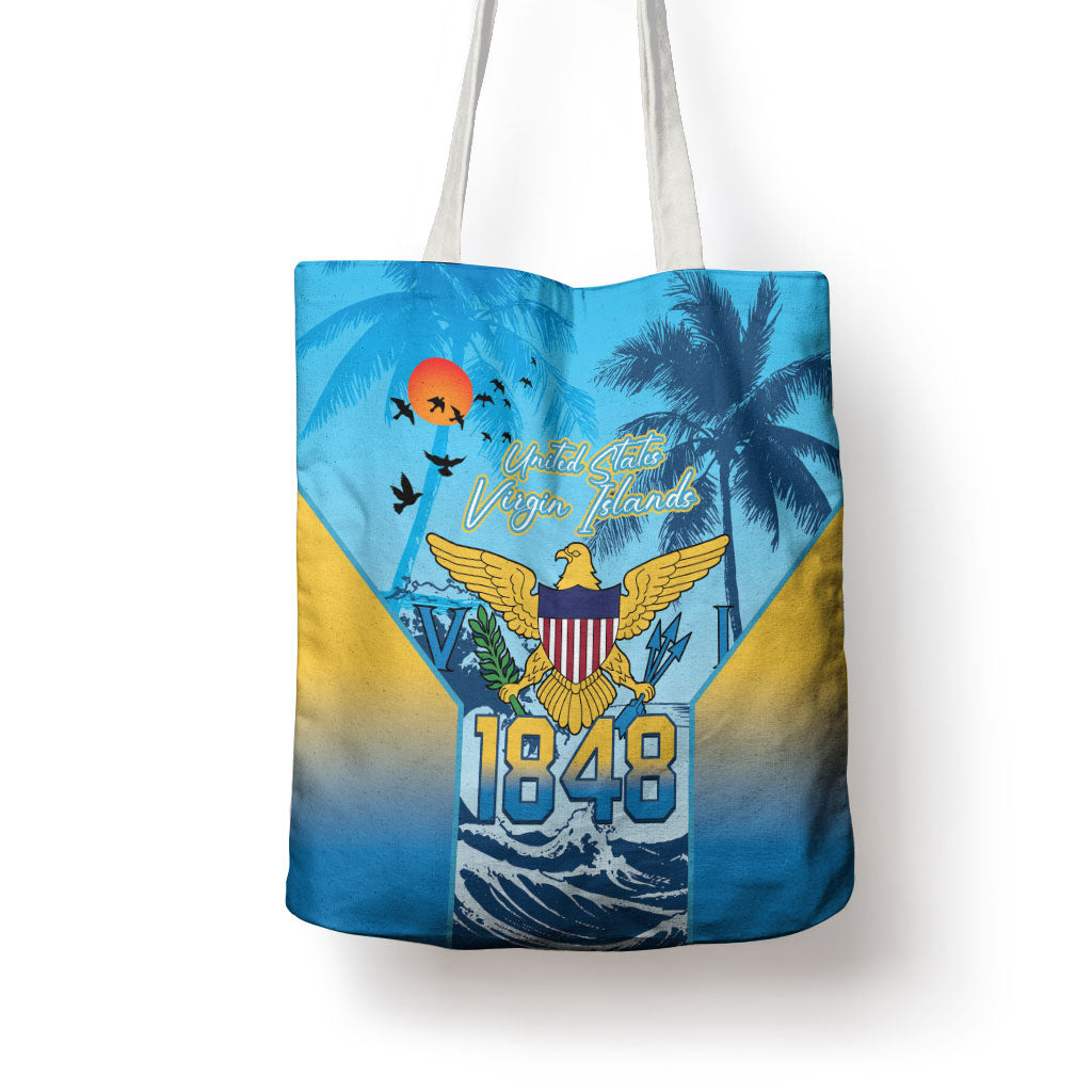 US Virgin Islands Independence Day Tote Bag 1848 Proud Palm Tropical Style
