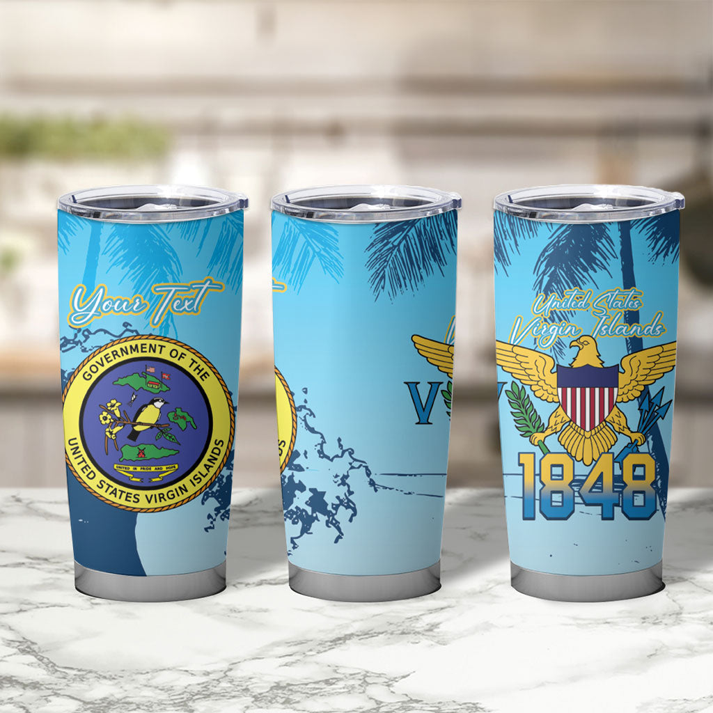 US Virgin Islands Independence Day Personalized Tumbler Cup 1848 Proud Palm Tropical Style