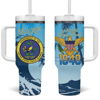 US Virgin Islands Independence Day Personalized Tumbler With Handle 1848 Proud Palm Tropical Style