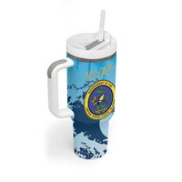 US Virgin Islands Independence Day Personalized Tumbler With Handle 1848 Proud Palm Tropical Style