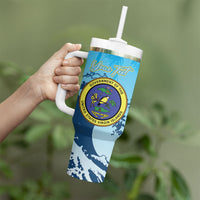 US Virgin Islands Independence Day Personalized Tumbler With Handle 1848 Proud Palm Tropical Style