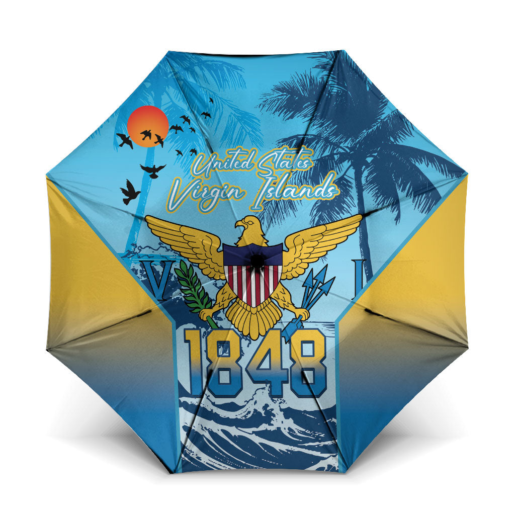 US Virgin Islands Independence Day Umbrella 1848 Proud Palm Tropical Style