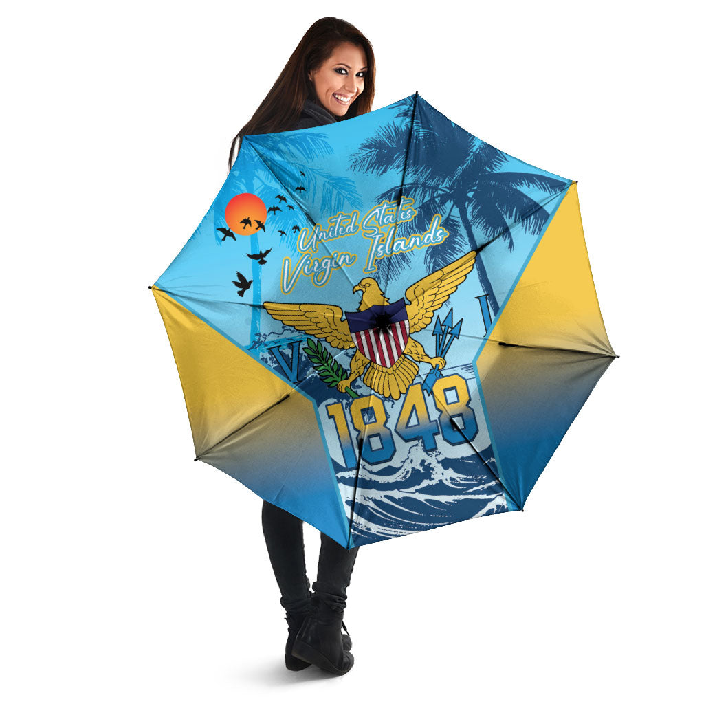 US Virgin Islands Independence Day Umbrella 1848 Proud Palm Tropical Style