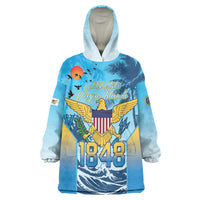 US Virgin Islands Independence Day Personalized Wearable Blanket Hoodie 1848 Proud Palm Tropical Style