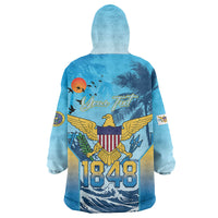 US Virgin Islands Independence Day Personalized Wearable Blanket Hoodie 1848 Proud Palm Tropical Style