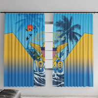 US Virgin Islands Independence Day Window Curtain 1848 Proud Palm Tropical Style