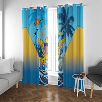 US Virgin Islands Independence Day Window Curtain 1848 Proud Palm Tropical Style