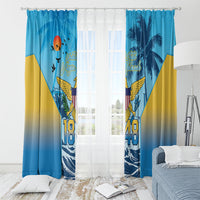 US Virgin Islands Independence Day Window Curtain 1848 Proud Palm Tropical Style