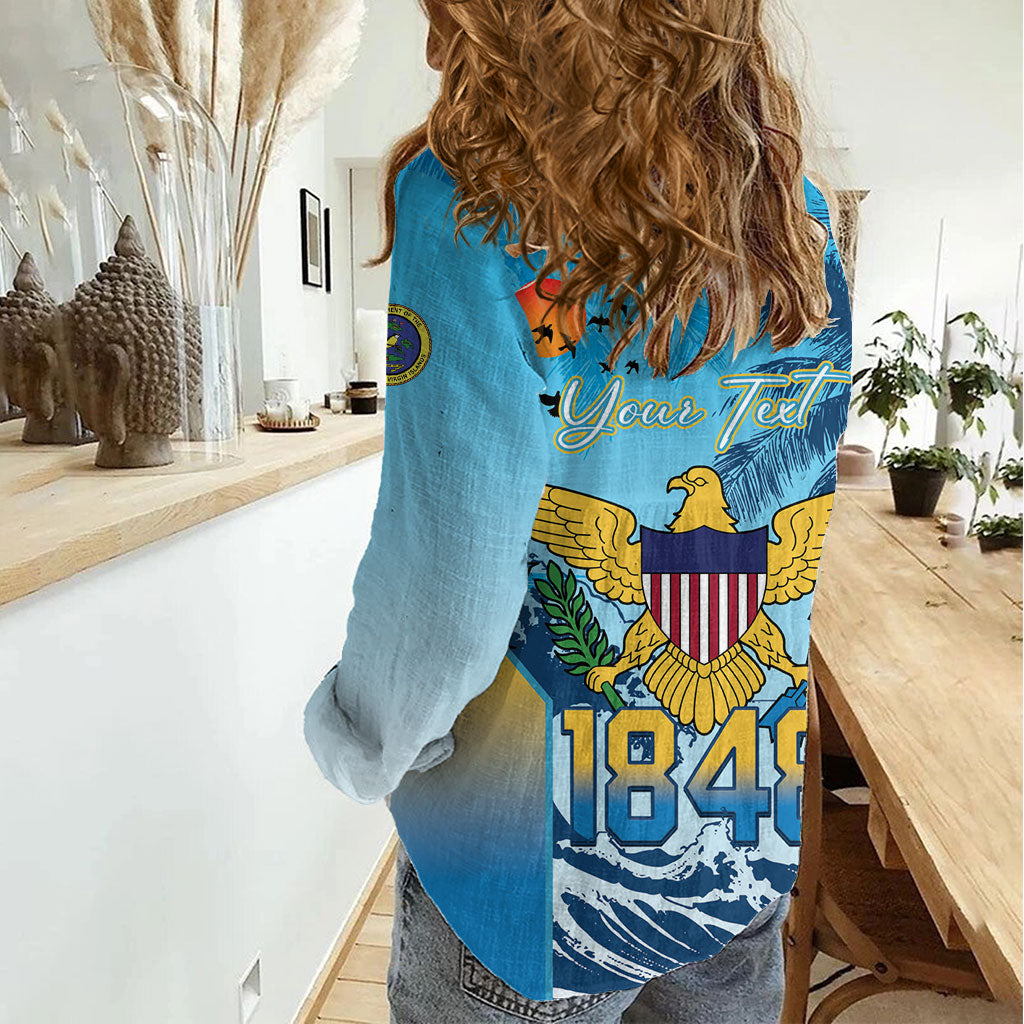 US Virgin Islands Independence Day Personalized Women Casual Shirt 1848 Proud Palm Tropical Style