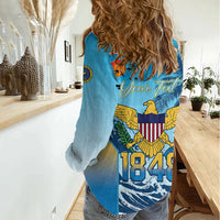 US Virgin Islands Independence Day Personalized Women Casual Shirt 1848 Proud Palm Tropical Style