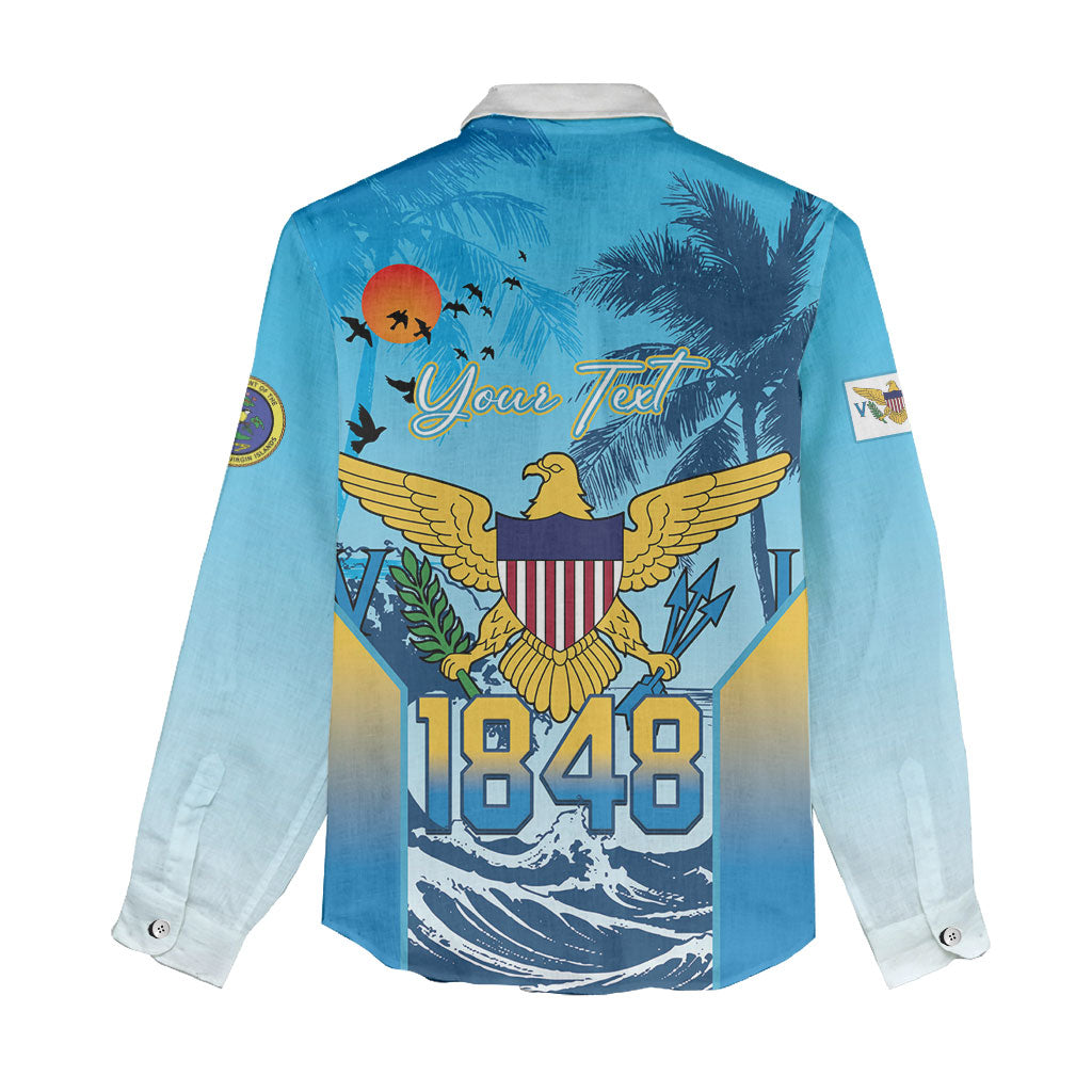 US Virgin Islands Independence Day Personalized Women Casual Shirt 1848 Proud Palm Tropical Style