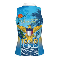 US Virgin Islands Independence Day Personalized Women Sleeveless Polo Shirt 1848 Proud Palm Tropical Style