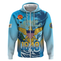 US Virgin Islands Independence Day Personalized Zip Hoodie 1848 Proud Palm Tropical Style